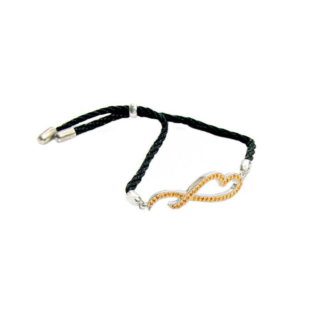 Scripted November Birthstone Yellow Topaz Heart Slider Bracelet